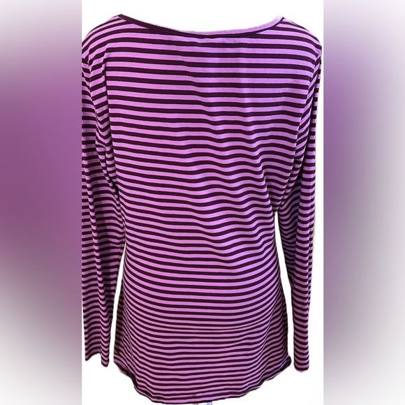 MATILDA JANE Round Of Applause Purple Striped Long Sleeve Tunic T-Shirt  Large - Picture 5 of 7